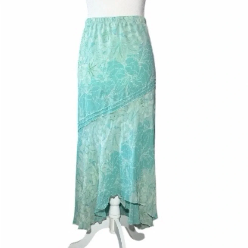 Adrianna Papell Mint Floral High Low Skirt Vintage Size 22W - Picture 8 of 8